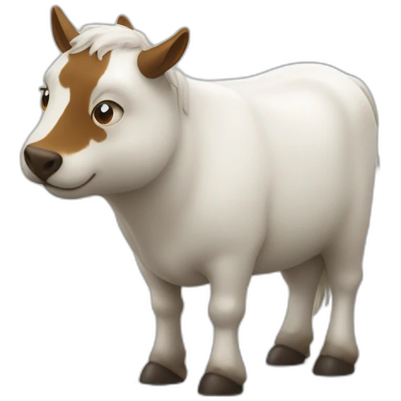 un chat sur une vache emoji