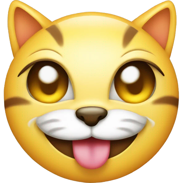 Smiley with cat eyes and plump lips emoji