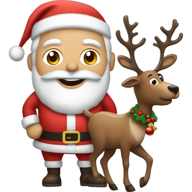 Santa with reindeer  emoji