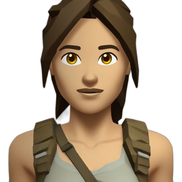 very low poly tomb raider, upper body emoji