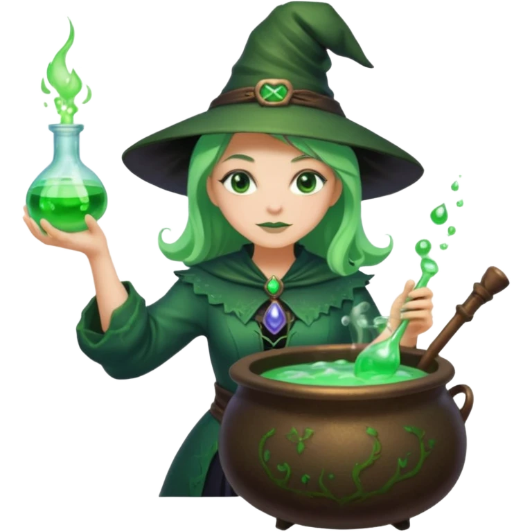 green witch cooking potion emoji