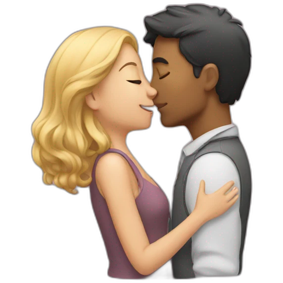 a man kiss a girl emoji