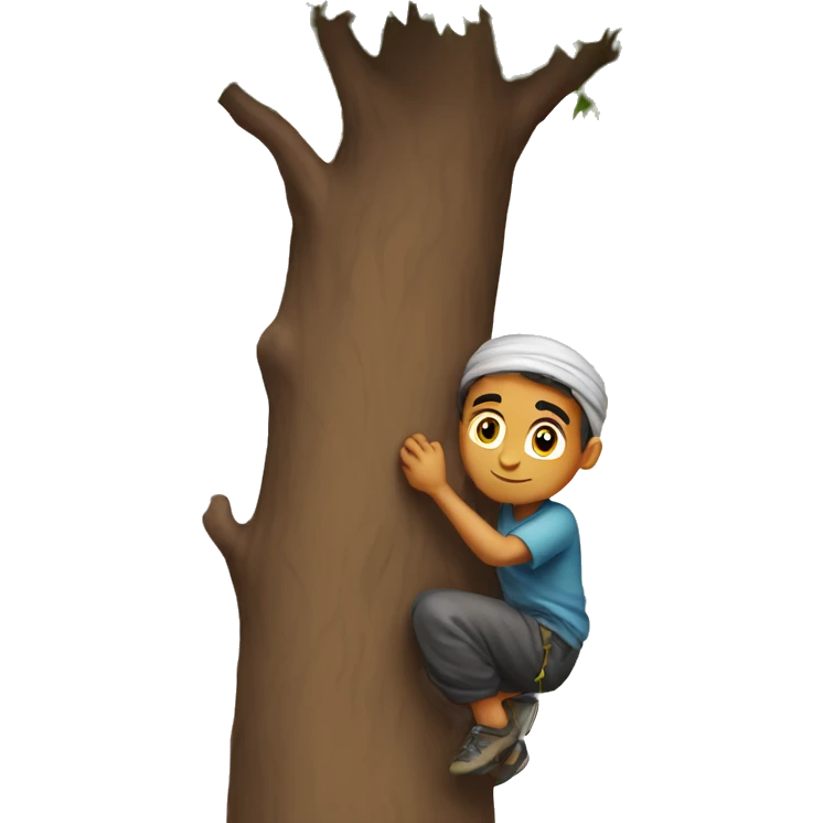 arab male from syria 12 years old climbing a tree emoji