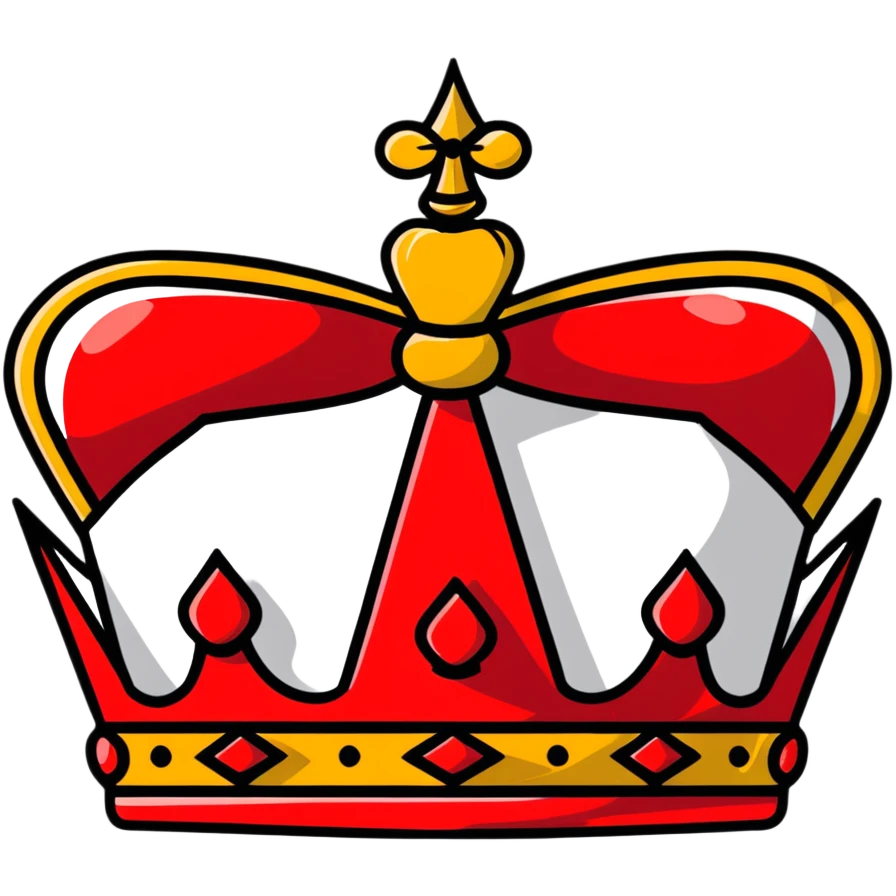 red and black royal crown emoji