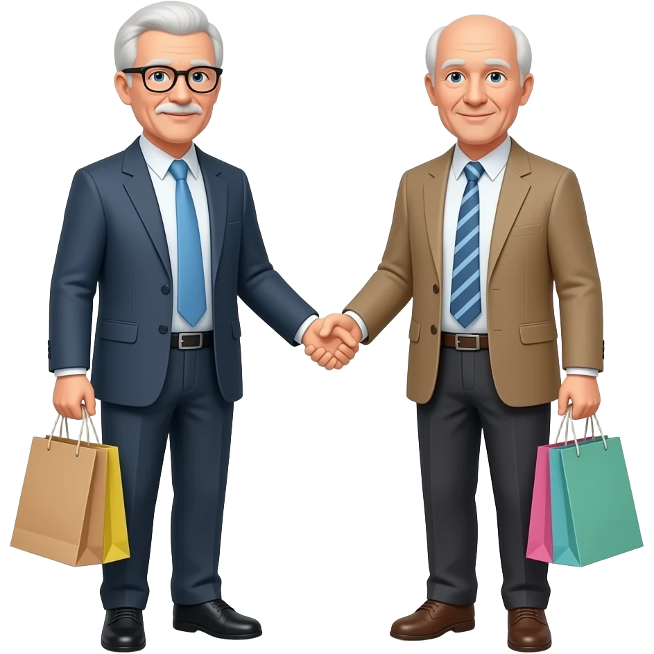 old bald men with shopping bag emoji