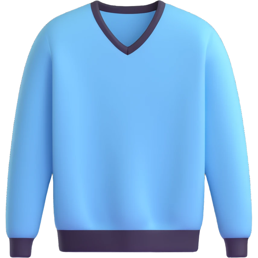 light blue V-neck sweater emoji