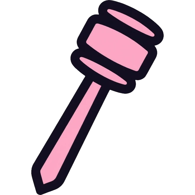 light pink gavel emoji