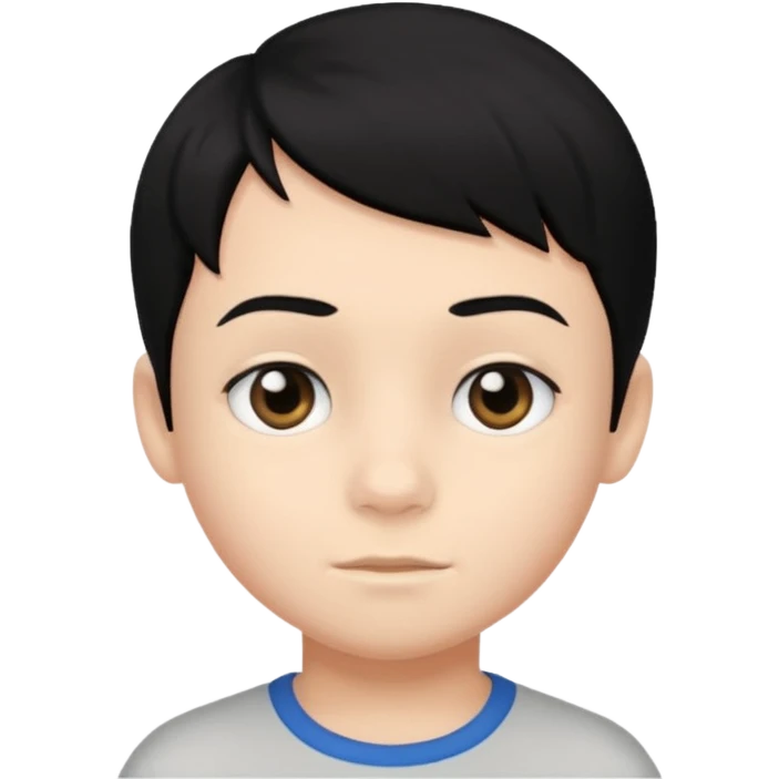 7 yaş siyah göz siyah saç erkek çocuk beyaz tenli emoji