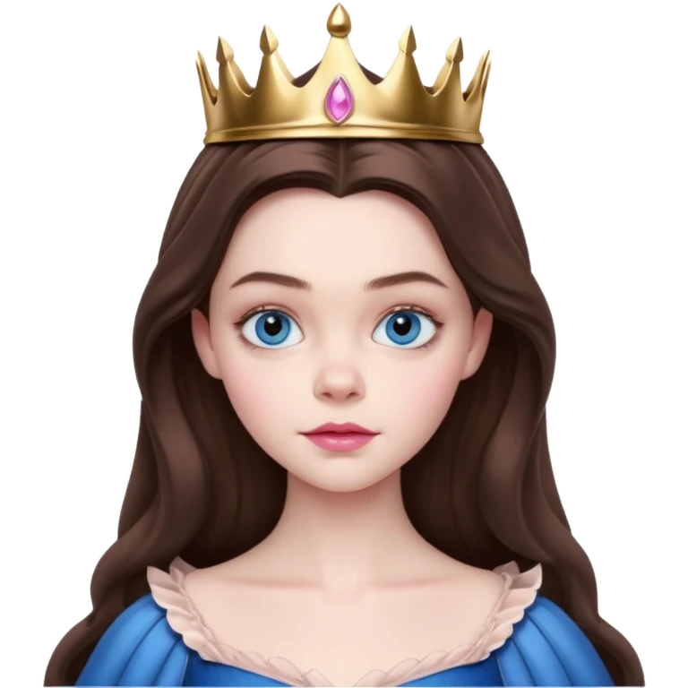 Elle fanning as princess Aurora in Maleficent but with chocolate brown hair and blue eyes, slightly bigger pink lips. emoji