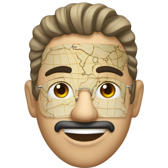 El mapa con la máscara emoji