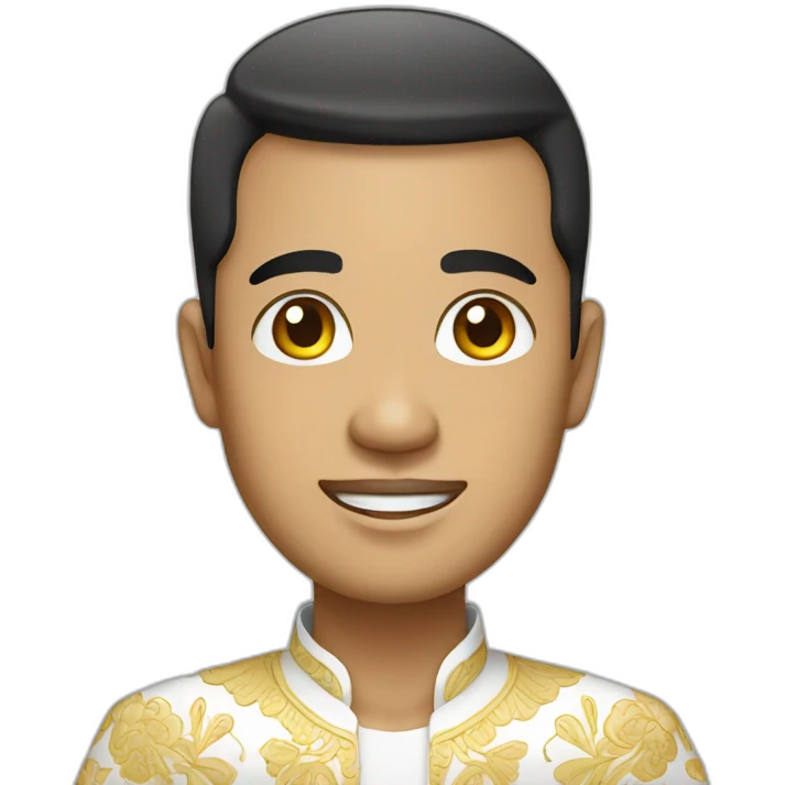 indonesian man in traditional white balinese suit emoji