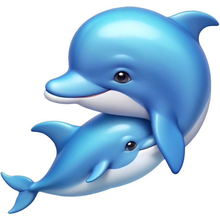 Cinematic Huggable Dolphin Portrait Emoji, Embracing a cuddly, rounded form with a soft, inviting silhouette and a gentle, warm smile, featuring smooth, glossy skin and large, endearing eyes that sparkle with affection, Simplified yet irresistibly adorable features, highly detailed, glowing with a tender, pastel aquatic glow, high shine, comforting and delightful, stylized with an air of plush marine lovability, soft glowing outline, capturing the essence of a super cute dolphin that seems as if it could be hugged into your heart! emoji