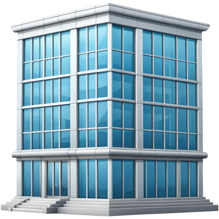 generate realistic detailed bank glass building in 3d style emoji