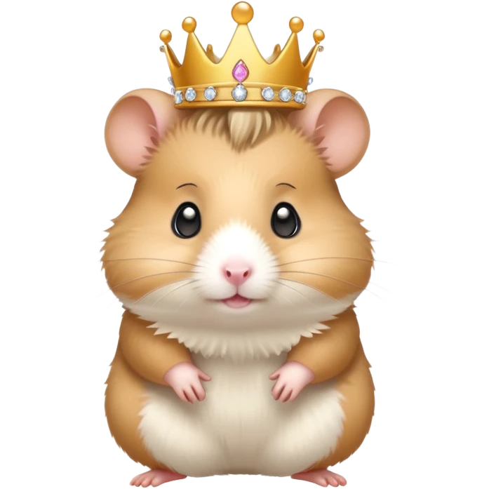 Hamster wearing a super tiny tiara emoji