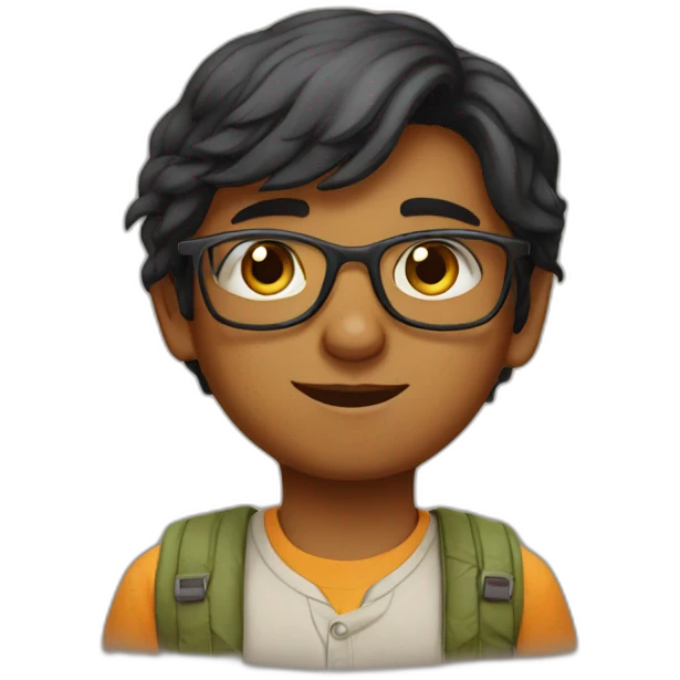 Nerdy indian kid emoji