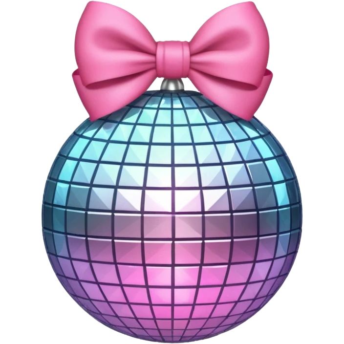 Disco ball with pink bow emoji