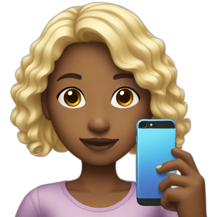 girl making a selfie emoji