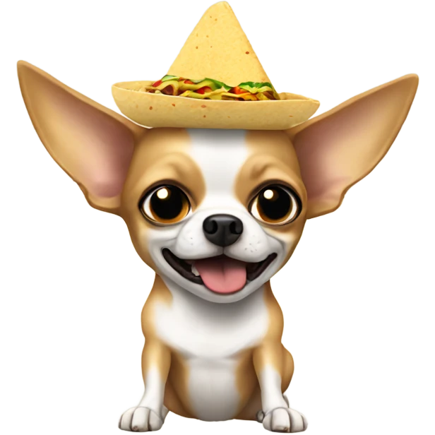 a mean chihuahua eating taco emoji