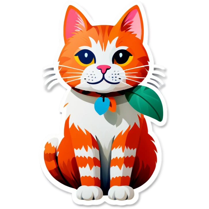 Cat with a flower Elizabeth cone emoji