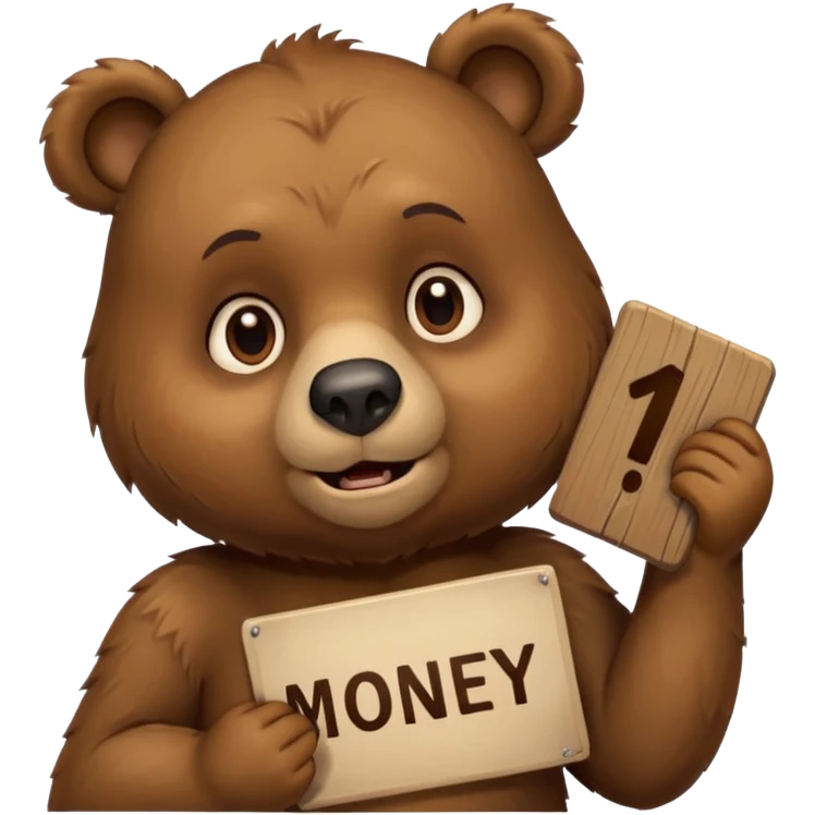 Quero emoji de um urso querendo dinheiro emoji