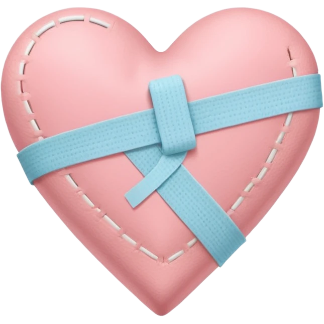 A minimalist pastel illustration of a heart with a bandage, inspired by the ❤️‍🩹 emoji. Soft pastel colors — dusty pink emoji