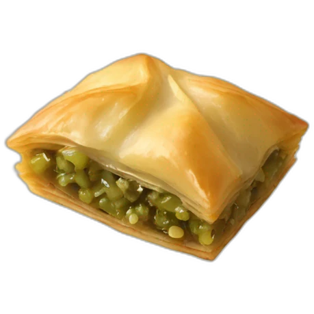 one piece of baklava with pistacio emoji