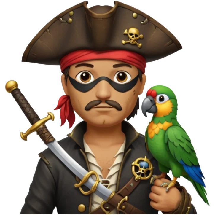 pirate and parrot emoji