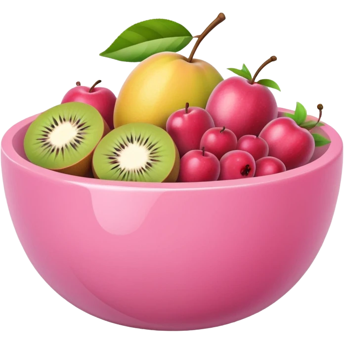 pinkpastel  fruits bowl emoji