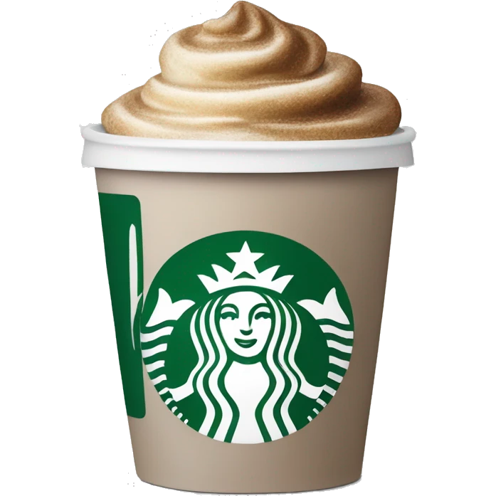 Starbucks coffee cup in a persons hand emoji
