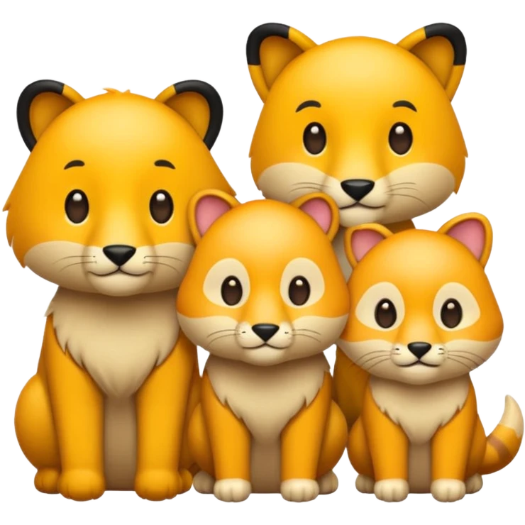 animal group with one male and two females emoji