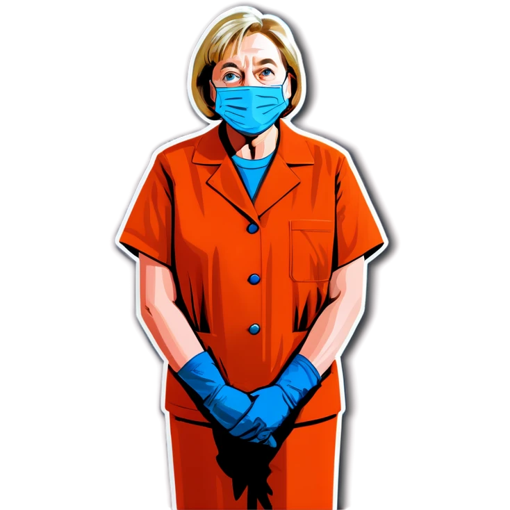 Maine Governor Janet Mills Behind Bars In an Orange Jumpsuit make her more realistic and scared emoji