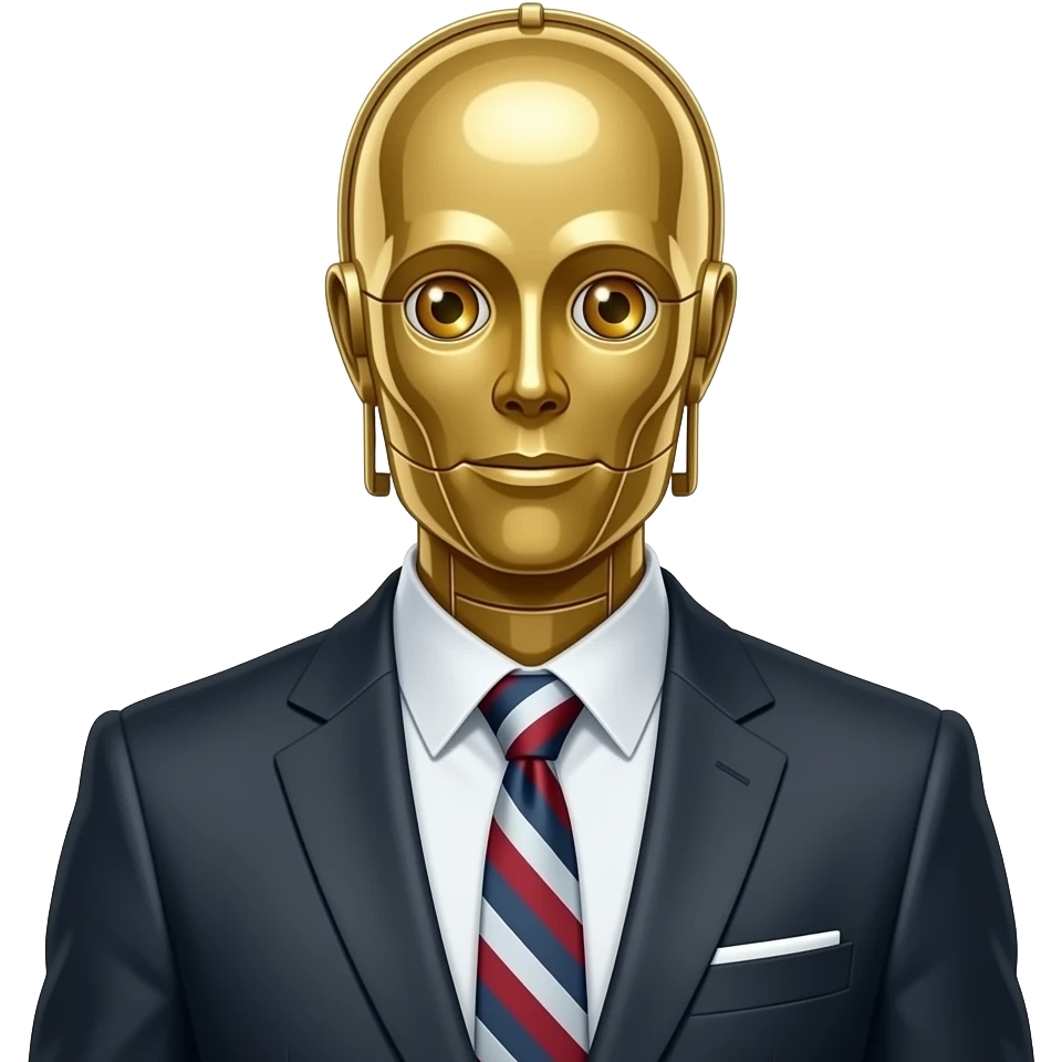 c3po wearing suit and tie emoji