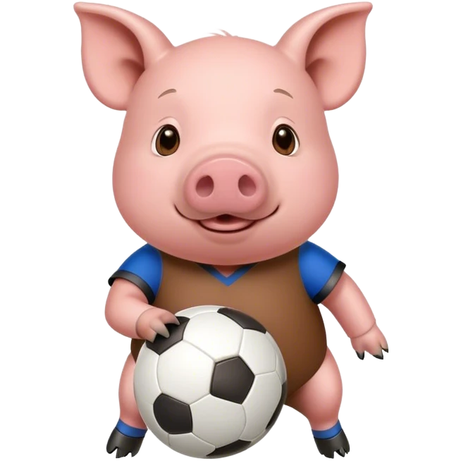 Pig playing soccer emoji
