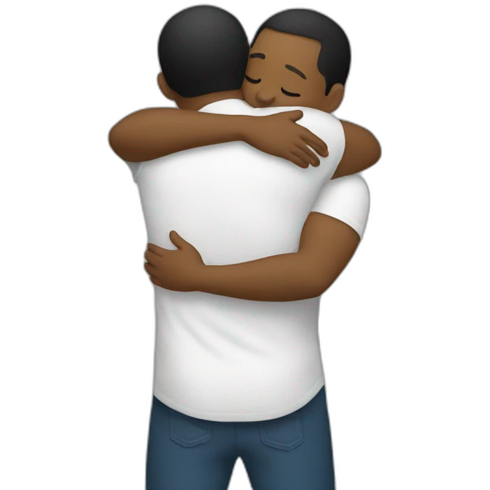 Perform hug in white people emoji