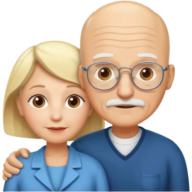 Pareja de abuelos el abuelo calvo y la abuela rubia  emoji