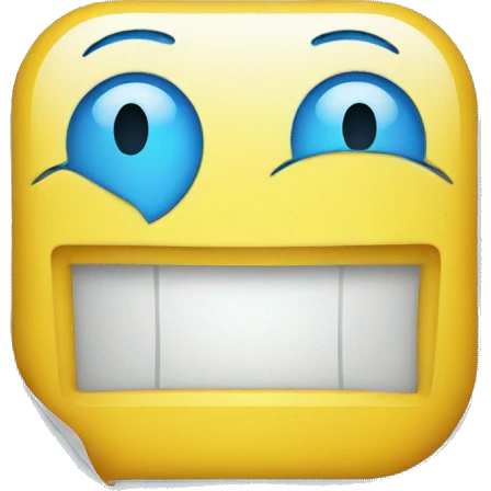 a smiley blue rectangle emoji