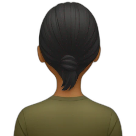 The back of a persons head in front of Mount Rainier emoji