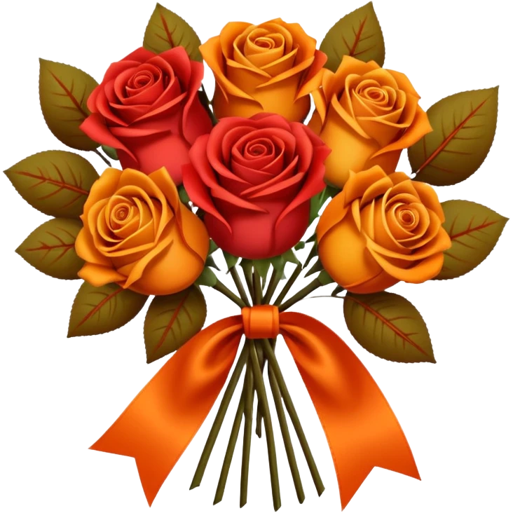 Bouquet roses satin autumn emoji