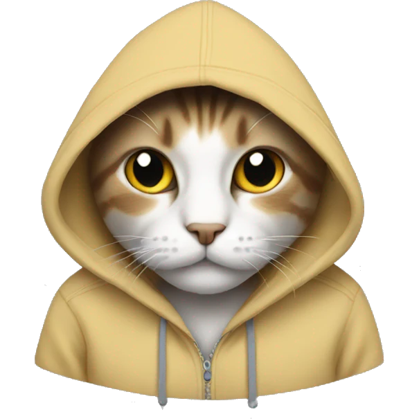 Cat wearing a hoodie emoji