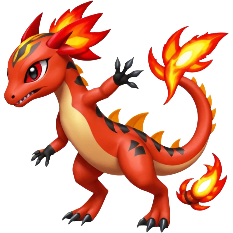 Splash-patterned emotional sparky sparky boom boom painful Meloetta-Guilmon-Salandit-Yveltal-Pokémon-Fakémon-fusion-hybrid-creature emoji