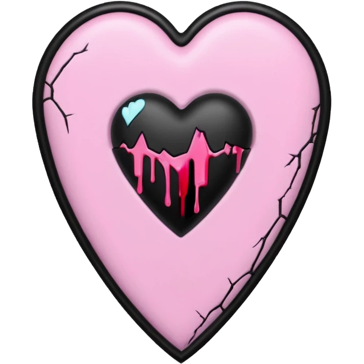 pastel goth heart with pink coffin emoji