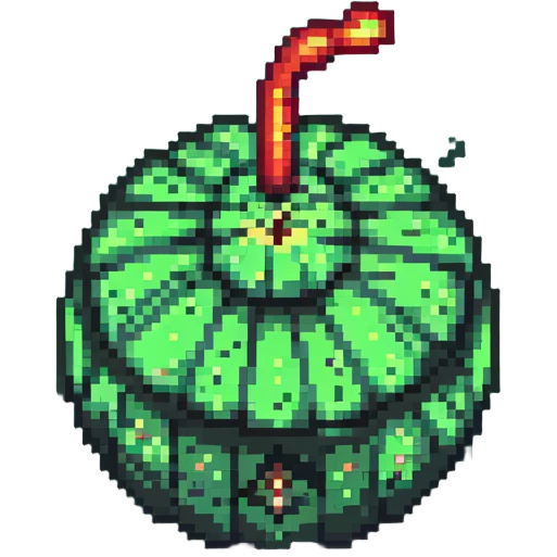 Green digital bomb animation frame 4, round bomb body with green highlights, tiny leaf-shaped fuse at top, intense green glow, about to explode, nature-inspired design, pixel art style emoji