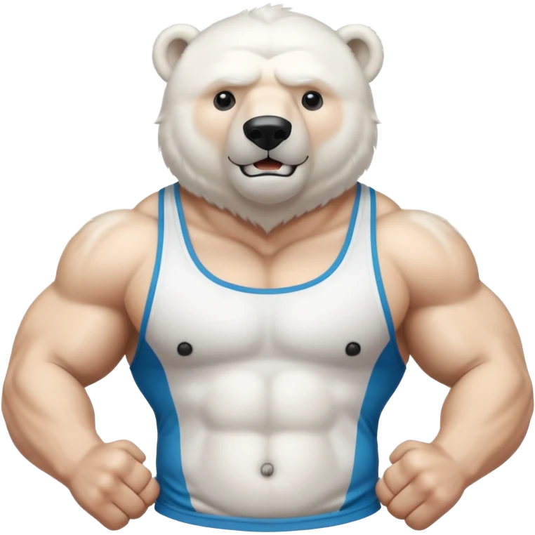 flexing polar bear with tanktop emoji