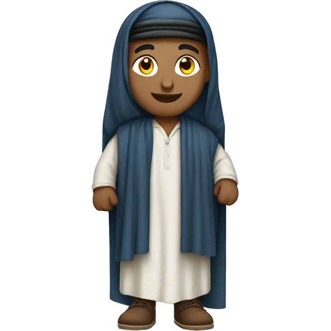 Une personne en tenue arabe avec un drapeau avec une croix de david bleue emoji