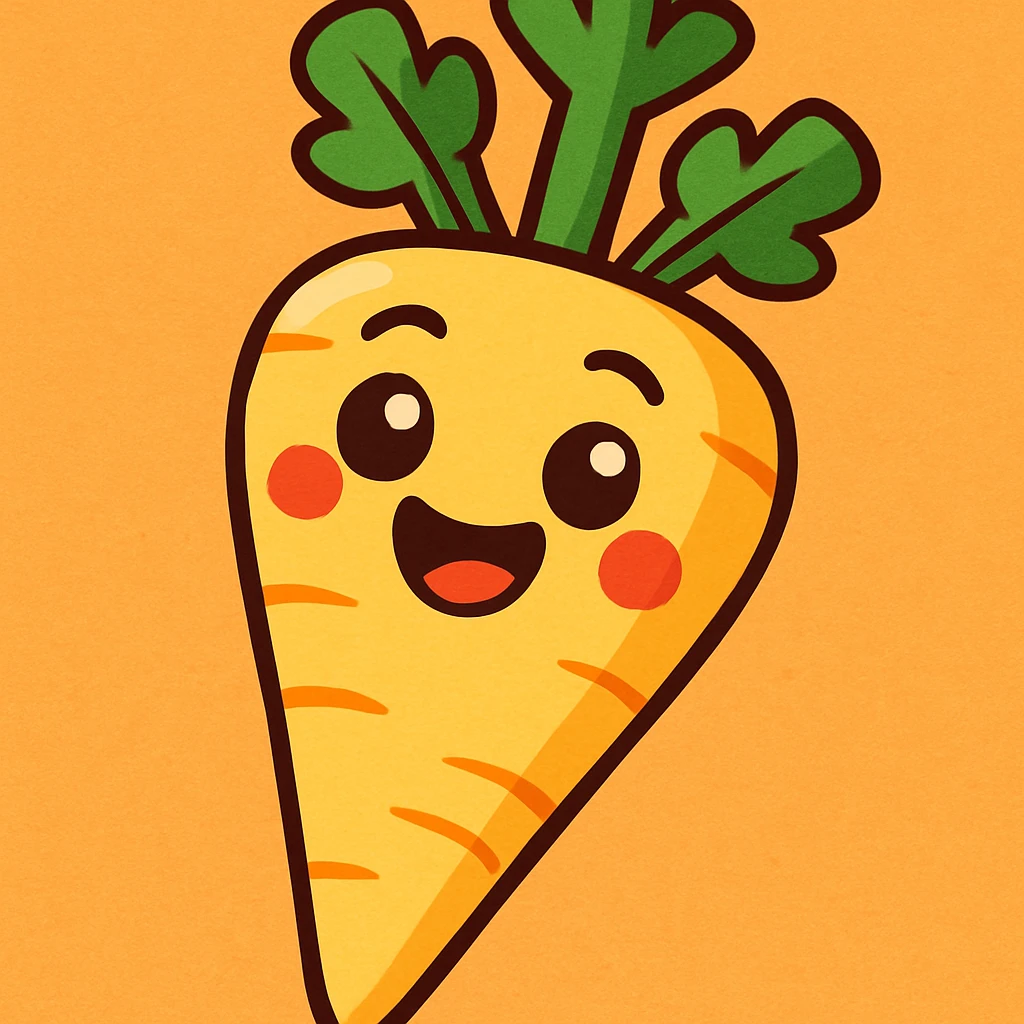 a parsnip, cartoon style emoji