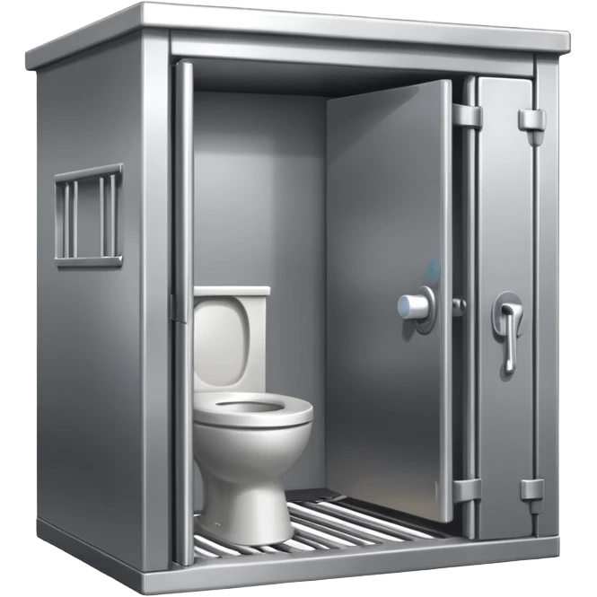 Stainless steel jail cell toilet emoji