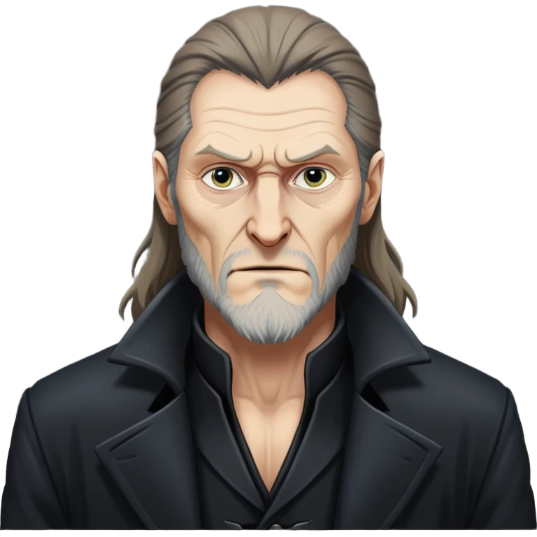 Fenrir Greyback in harry potter, black open chest coat emoji