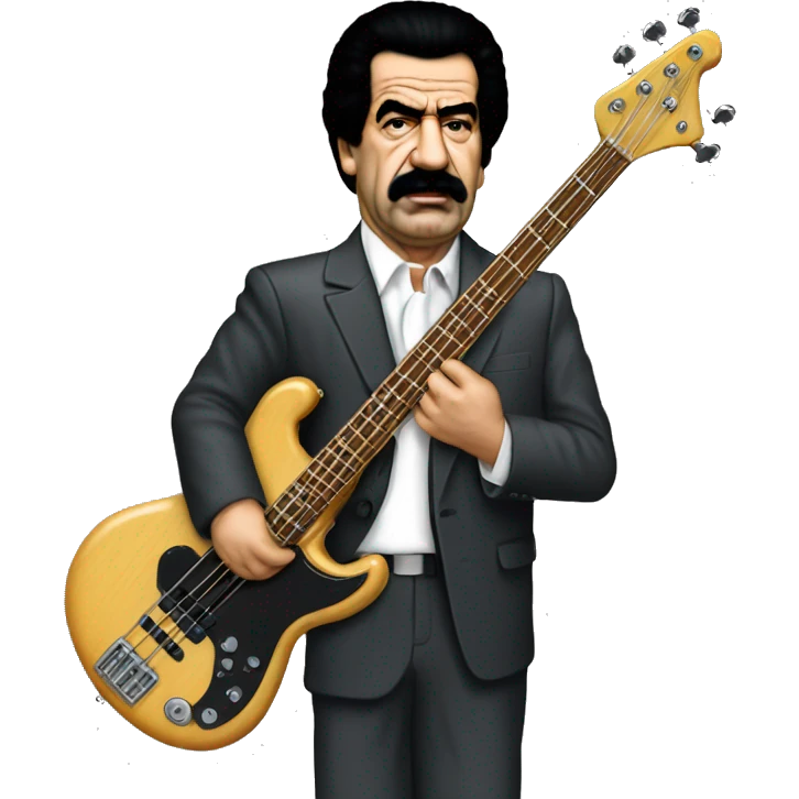 Saddam Hussein bass guitar emoji