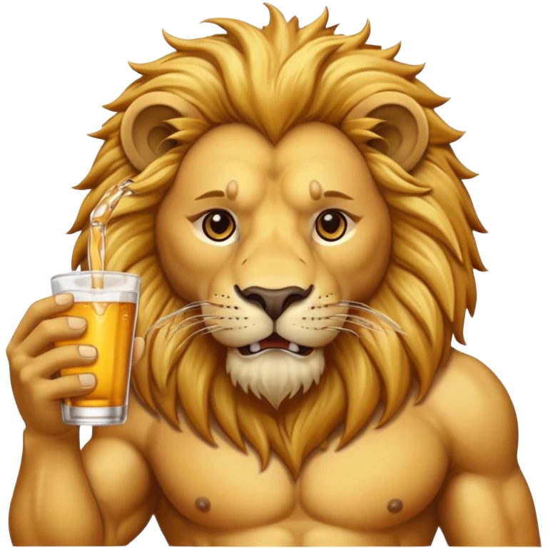 thirsty lion emoji emoji