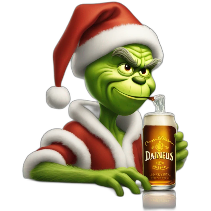 full grinch drinking jack daniels emoji